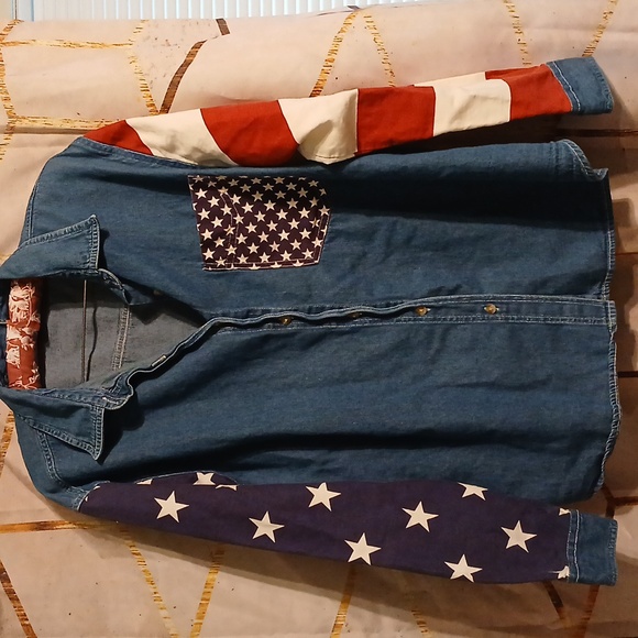 Quizz Again Other - Vintage Quizz again & Co unisex 4th of July demin jacket XL